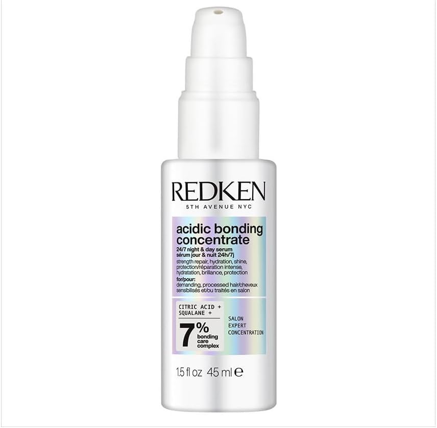 REDKEN - Sérum Jour & Nuit 24h/7j Sans Rinçage pour Cheveux Abîmés à Très Abîmés - Répare & Renforce en Continu - Complexe de Soin Bonding À L’Acide Citrique - Acidic Bonding Concentrate - 45 ml