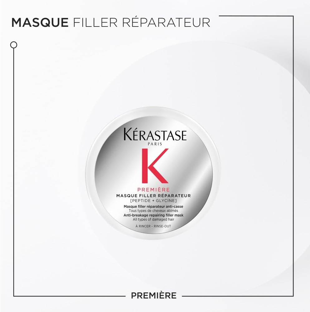 KERASTASE Première - Coffret Cheveux - Protocole Décalcifiant - Concentré Décalcifiant Ultra-Réparateur 45 ml + Bain Décalcifiant Réparateur 80 ml + Masque Filler Réparateur - Cheveux Secs & Abîmés