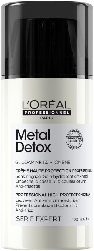 L'OREAL PROFESSIONNEL - Crème Haute Protection - Cheveux Abîmés & Cassants, Colorés ou Naturels - Sans-Rinçage - Protège des UV et de la Chaleur - Technologie Brevetée - Metal Detox - 100ml