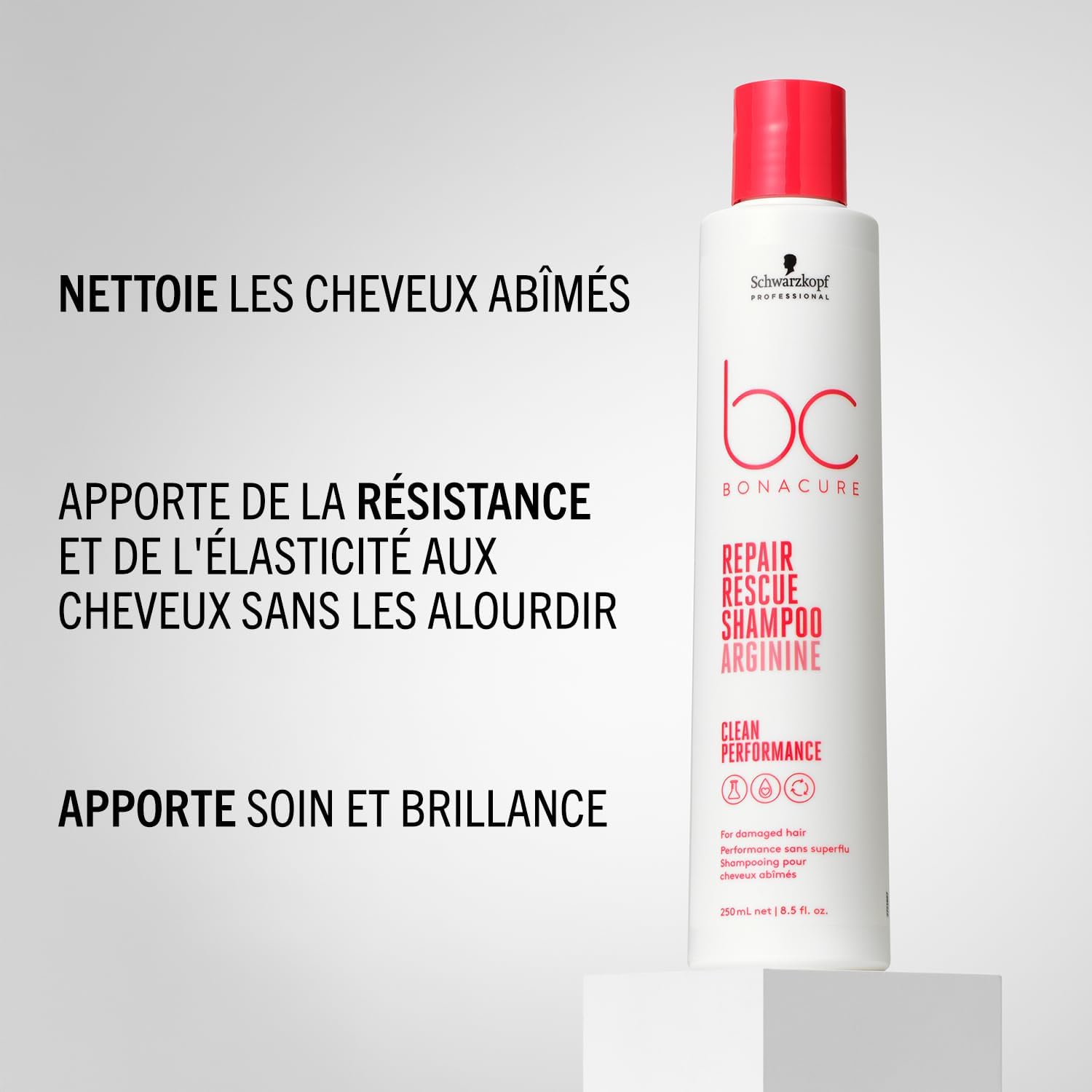Schwarzkopf Professional Bonacure Repair Rescue Shampoo Pour Cheveux Abîmés Complexe De Soins Végan Avec Arginine Cell Equalizer Technology Hydratant Force Intérieure Sans Sulfate 250 ml
