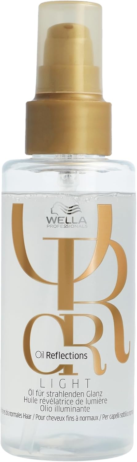 Wella Professionals Oil Reflections Huile capillaire légère révélatrice de lumière pour cheveux fins à normaux - et Oil Reflections Huile lissante sublimatrice de brillance pour tous types de cheveux