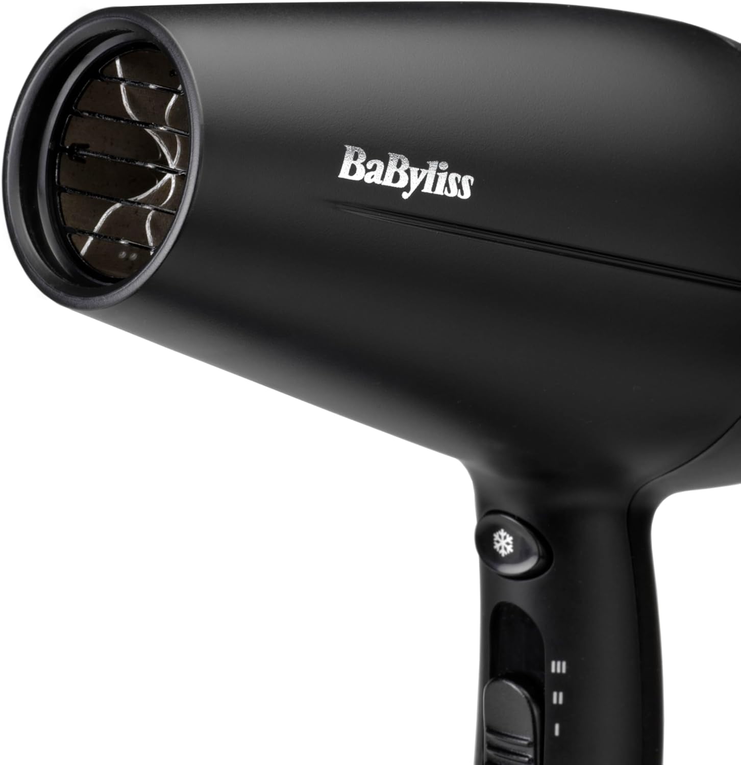 BaByliss Sèche-cheveux Turbo Smooth - Sèche-cheveux puissant de 2200W, Diffuseur large, Technologie ionique anti-frisottis, 3 réglages de température et 2 réglages de vitesse, noir, D572DE