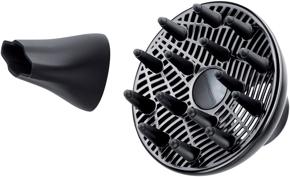 Remington Sèche-cheveux Ionique [Technologie OptiHeat] PROluxe (2400W, moteur AC longue durée, tenue 24 H & résultat salon, 3 températures/ 2 vitesses, 3 concentrateurs + 1 diffuseur volume) AC9140