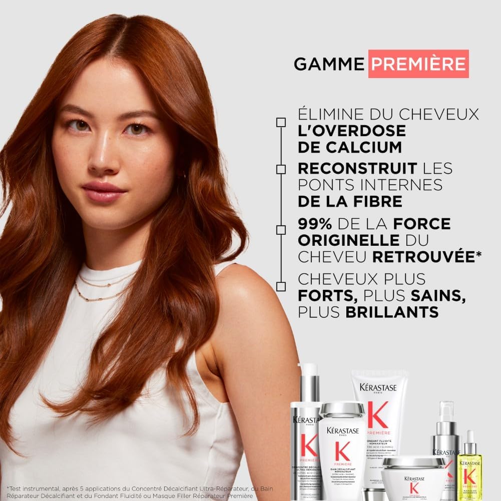 KERASTASE Première - Coffret Cheveux - Protocole Décalcifiant - Concentré Décalcifiant Ultra-Réparateur 45 ml + Bain Décalcifiant Réparateur 80 ml + Masque Filler Réparateur - Cheveux Secs & Abîmés