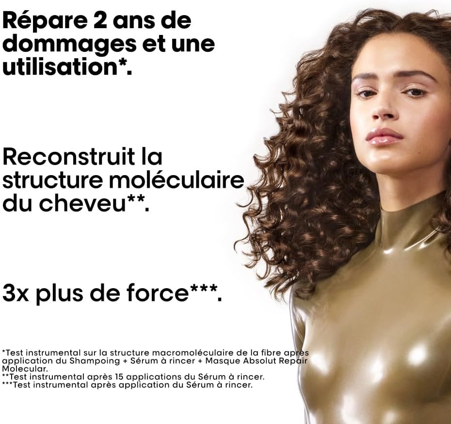 L'OREAL PROFESSIONNEL - Sérum Réparateur à Rincer - Traitement Moléculaire & Instantané - Tous types de Cheveux Abîmés - Restaure la Force - Formule Brevetée - Absolut Repair Molecular - 250ml