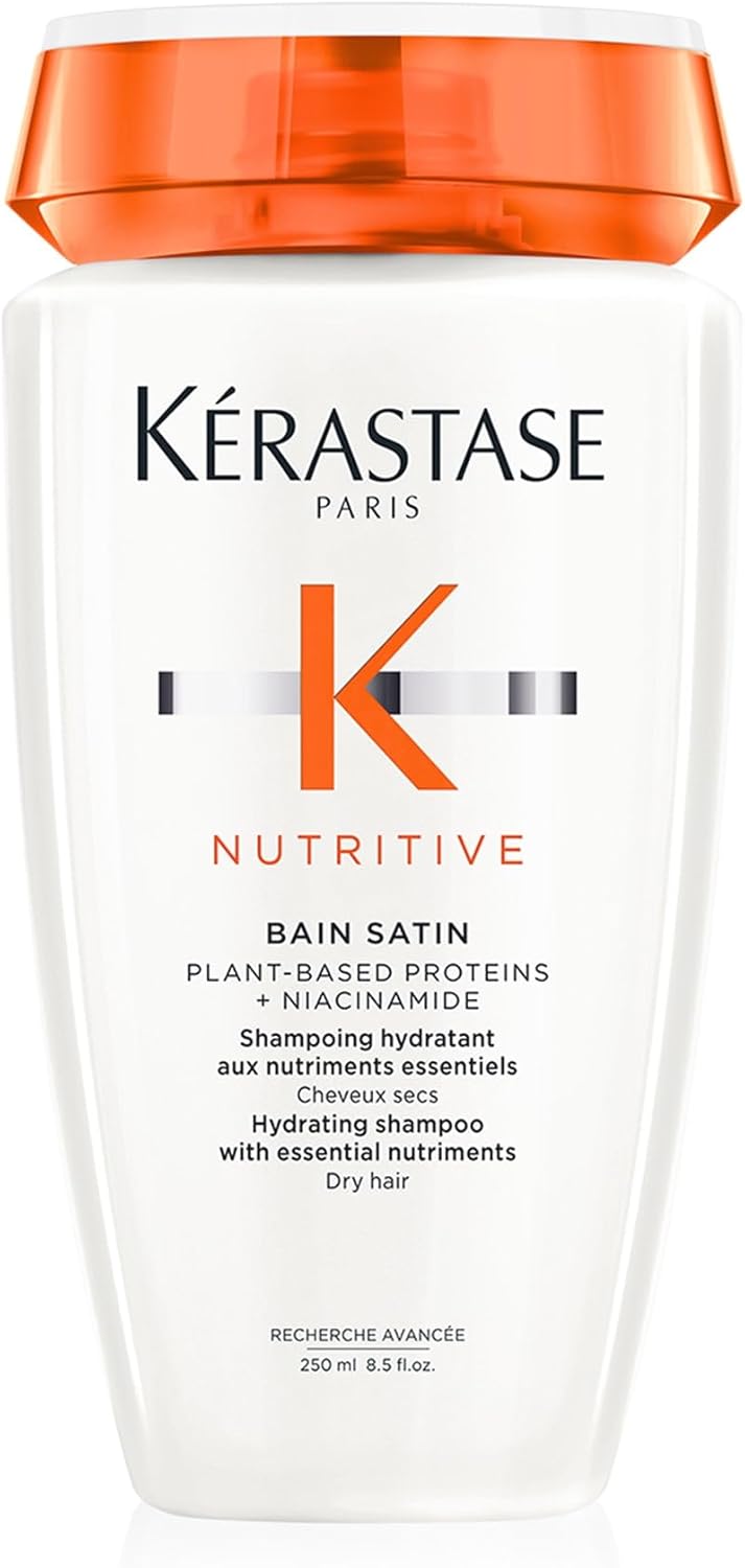 KERASTASE Nutritive - Bain Satin - Shampoing Riche en Nutriments Essentiels - Redonne Souplesse & Brillance - Formule Innovante aux Protéines Végétales et à la Niacinamide - Sans Sulfate