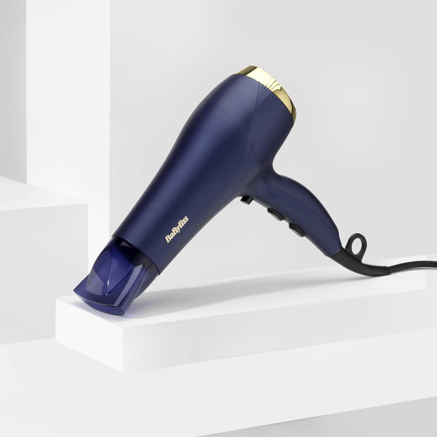 BaByliss Sèche-cheveux Midnight Luxe - Puissance de 2300W, Fonction ionique anti-frisottis, Séchage rapide, Professionnel et léger, 3 réglages de température & 2 réglages de vitesses, 5781PE