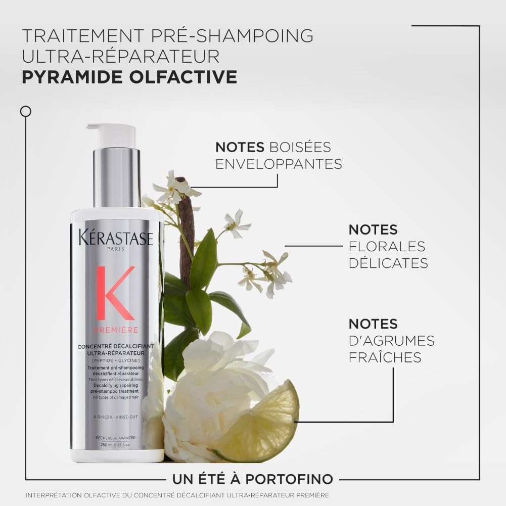KERASTASE Première - Coffret Cheveux - Protocole Décalcifiant - Concentré Décalcifiant Ultra-Réparateur 45 ml + Bain Décalcifiant Réparateur 80 ml + Masque Filler Réparateur - Cheveux Secs & Abîmés