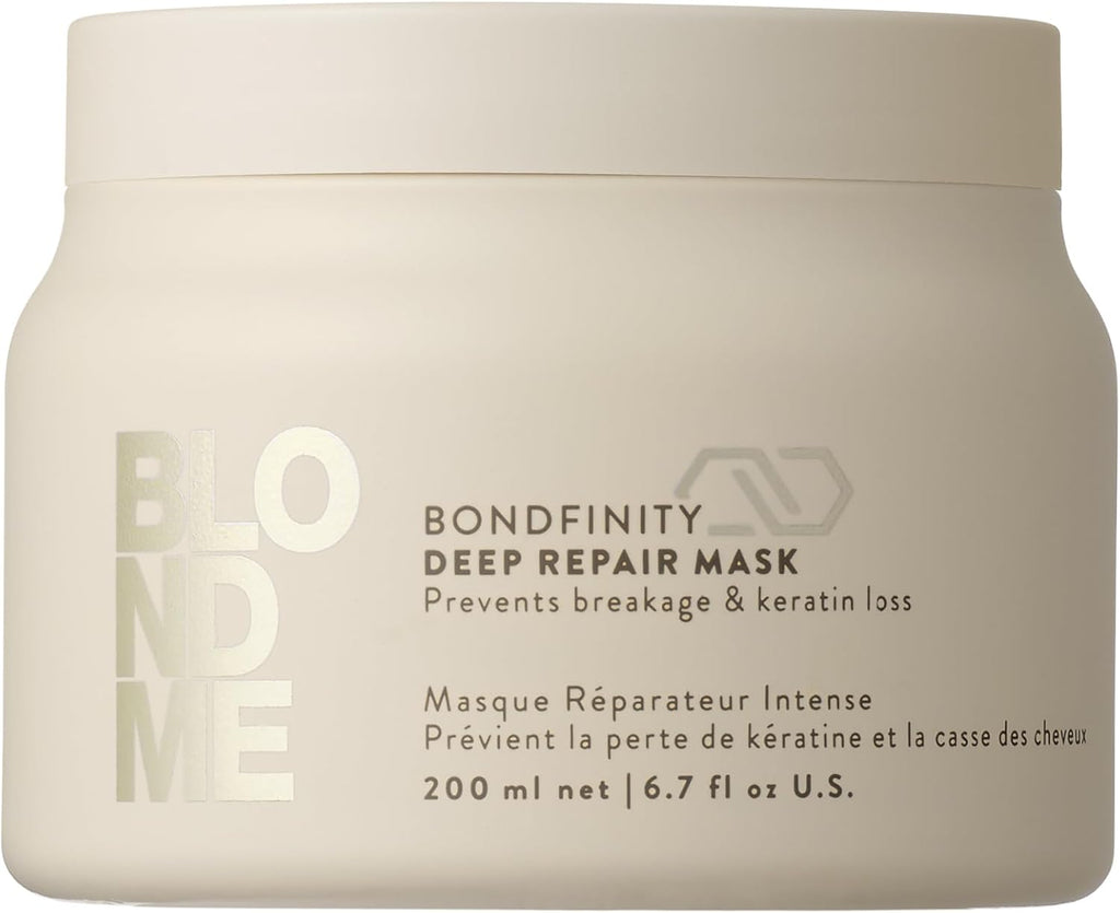 Schwarzkopf Professional BLONDME Bondfinity Deep Repair Mask Masque Capillaire Renforçant Créer Des Liaisons Lissage Et Protection Des Cheveux Poreux Hydratant Et Adoucissant 200 ml