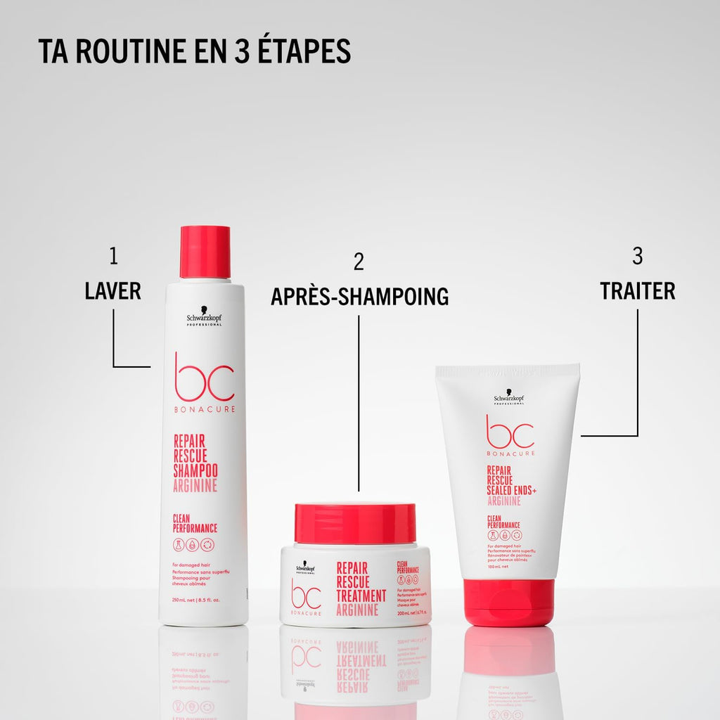 Schwarzkopf Professional Bonacure Repair Rescue Shampoo Pour Cheveux Abîmés Complexe De Soins Végan Avec Arginine Cell Equalizer Technology Hydratant Force Intérieure Sans Sulfate 250 ml