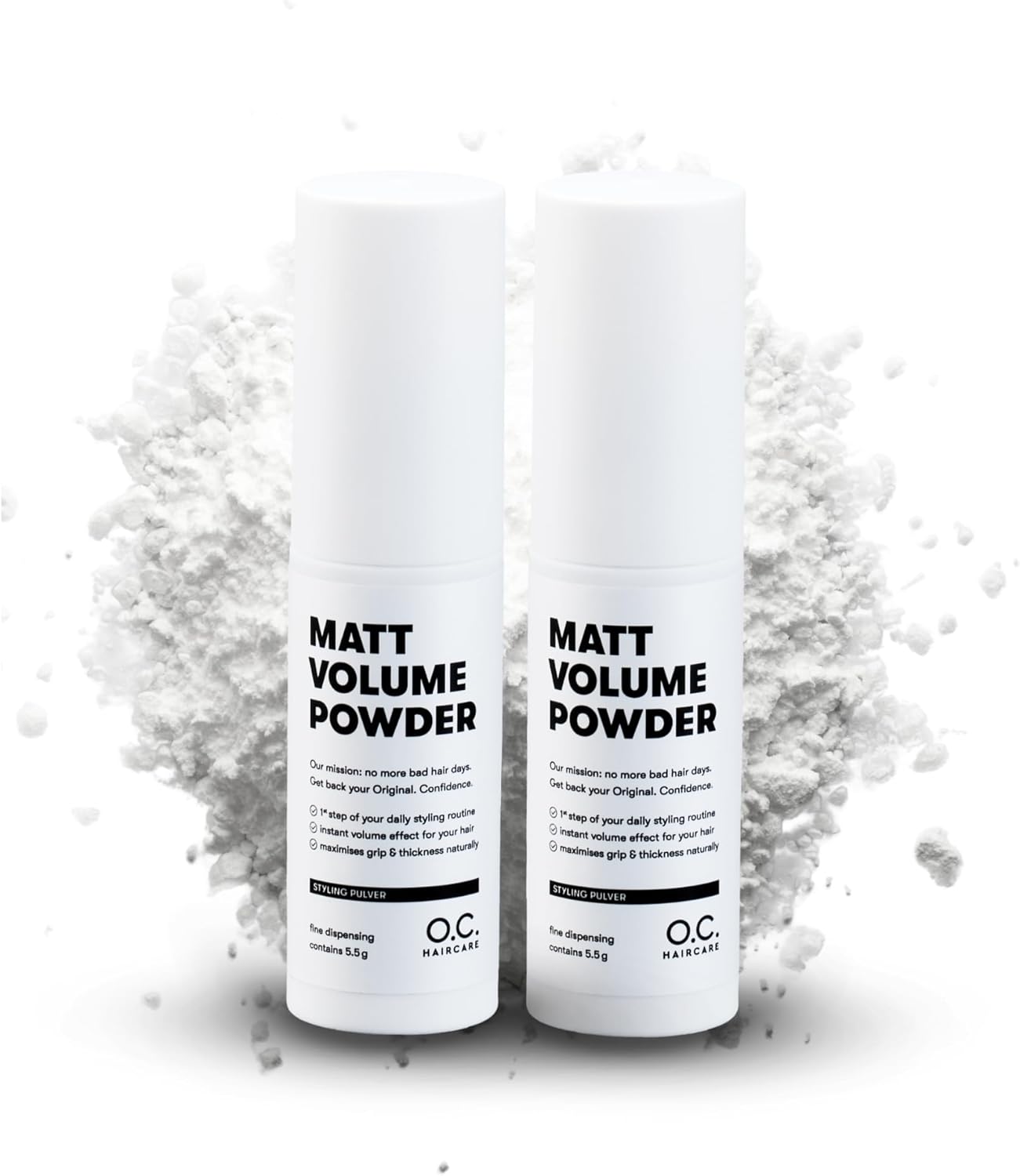 Poudre coiffante - Poudre pour cheveux fins & délicats - avec EFFET MATTE - coiffante pour une stabilité maximale - recommandée par les plus grands salons (11 g (Lot de 2))