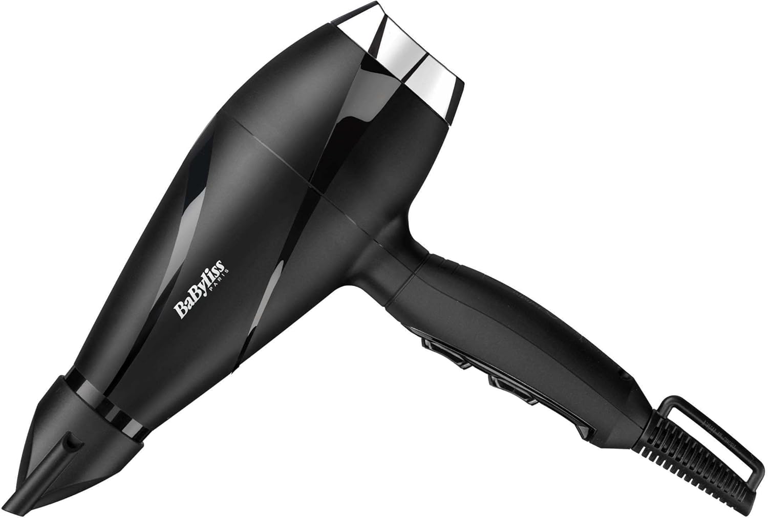 BaByliss Sèche-cheveux Shine Pro 2200 - 2200W, Technologie ionique, Technologie anti-frisottis, Diffuseur et concentrateur inclus, Fabriqué en Italie, Noir, 6713DE