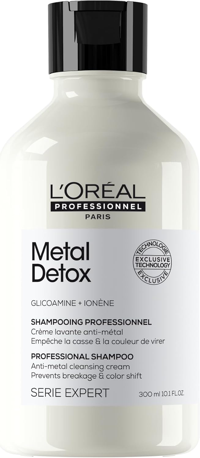 L'OREAL PROFESSIONNEL, Shampoing Anti-Casse, Cheveux Abîmés & Cassants, Colorés ou Naturels, Détoxifie & Renforce la Fibre, Couleur Longue Durée, Sans sulfate, Metal Detox, Série Expert