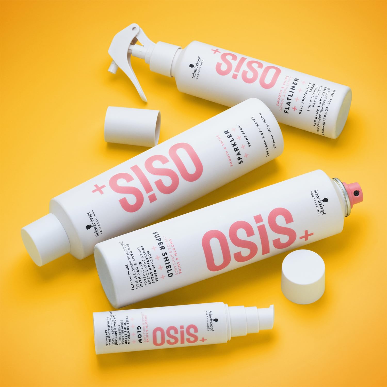 Schwarzkopf Professional OSiS Flatliner Spray Fixateur Protection Thermique Lisse Et Brillance Réduit Les Cassures Protège Contre L'Humidité Tenue Légère 200 ml