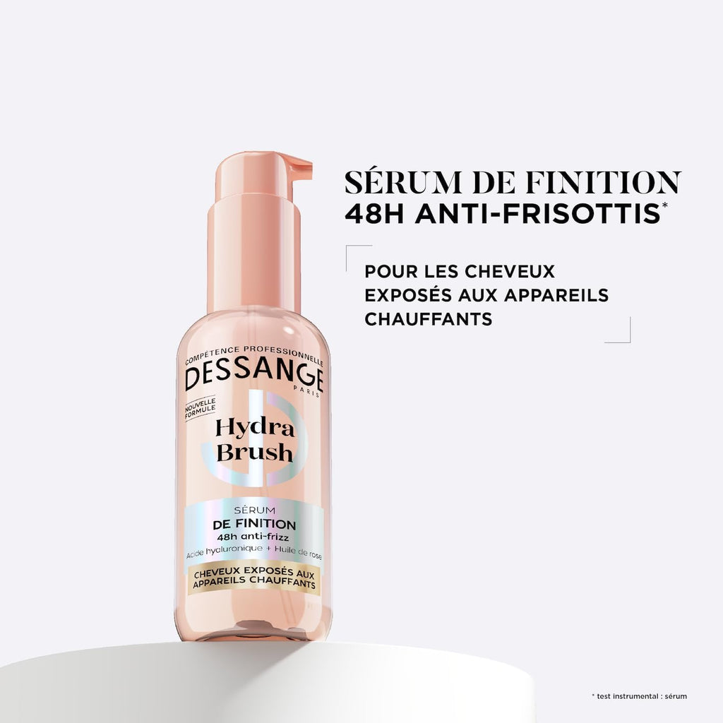 DESSANGE - Sérum Cheveux Sans Rinçage Thermo-Protecteur Hydra Brush - Acide Hyaluronique & Huile De Rose - Hydrate, Protège & Définit - Cheveux Exposés Aux Appareils Chauffants - 110ml