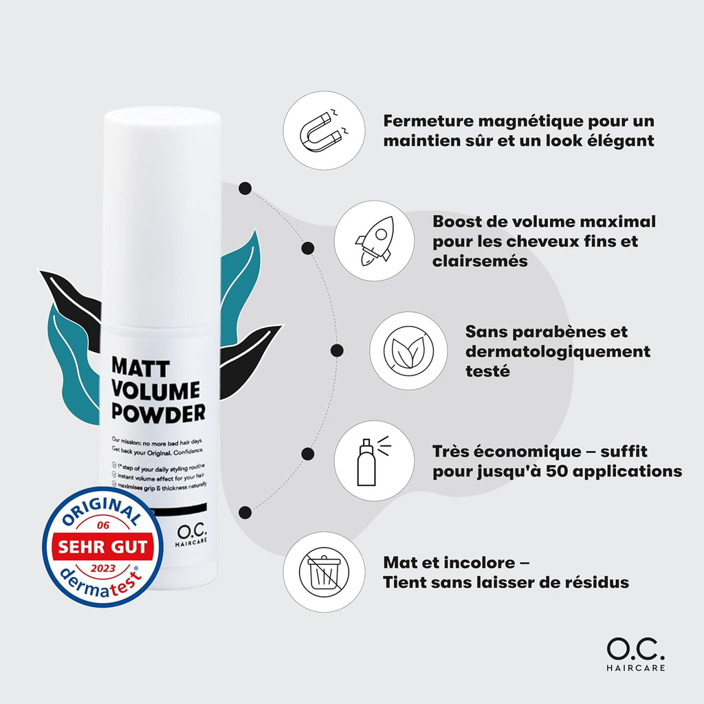 Poudre coiffante - Poudre pour cheveux fins & délicats - avec EFFET MATTE - coiffante pour une stabilité maximale - recommandée par les plus grands salons (11 g (Lot de 2))