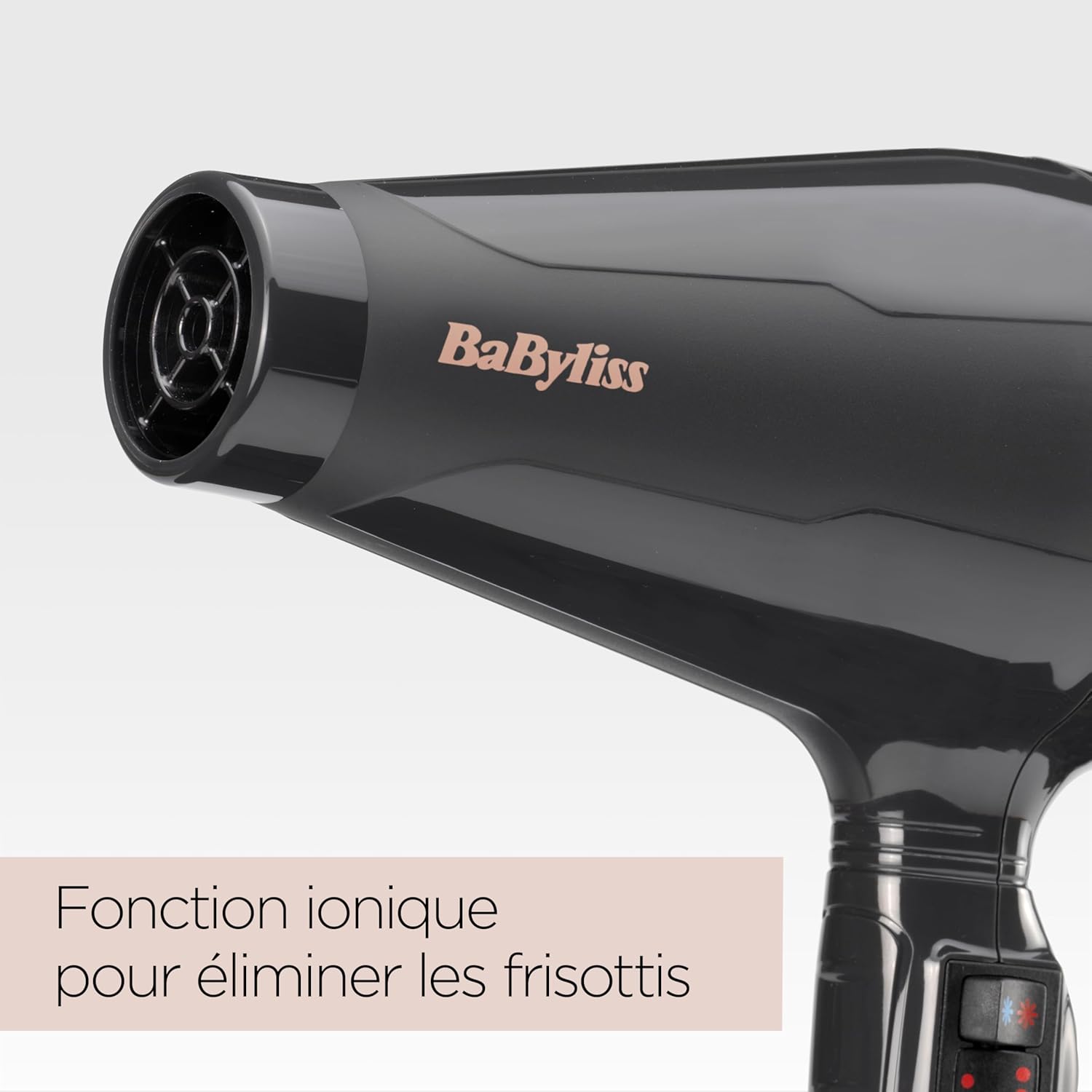 BaByliss Sèche-cheveux Air Pro avec Diffuseur - Fabriqué en Italie, Moteur Professionnel AC, Sèche-cheveux puissant 2200W, Technologie ionique Anti-Frisottis, 2 températures & 2 vitesses, Noir, 6719DE