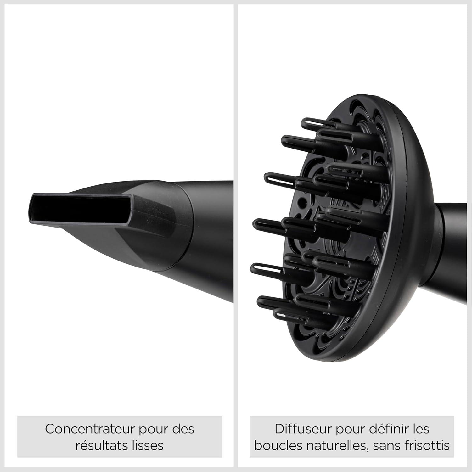 BaByliss Sèche-cheveux Turbo Smooth - Sèche-cheveux puissant de 2200W, Diffuseur large, Technologie ionique anti-frisottis, 3 réglages de température et 2 réglages de vitesse, noir, D572DE