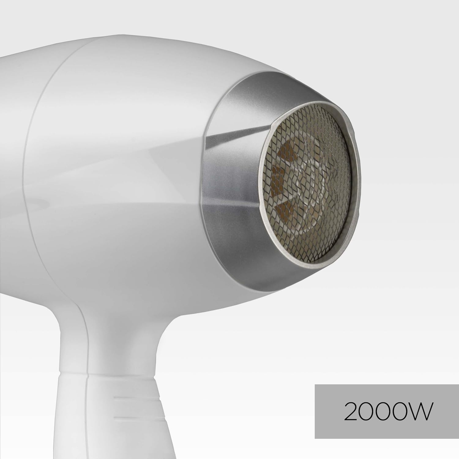 BaByliss Sèche-cheveux Speed Pro 2000 Sèche cheveux 2000W Moteur Professionnel AC Fabriqué en Italie Léger Technologie Ionique Anti-Frisottis 3 réglages température 2 réglages vitesses Blanc 6704WE