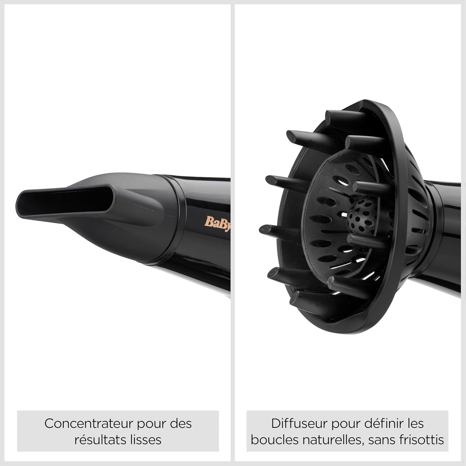 BaByliss Sèche-cheveux Cordkeeper - Sèche-cheveux puissant de 2000W avec 1,65m cordon rétractable, Technologie ionique anti-frisottis, 3 réglages de température et 2 réglages de vitesse, Noir, D373E