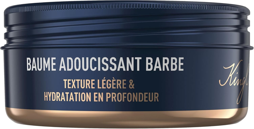 Gillette King C. Baume Barbe Homme, Conditionneur Adoucissant Au Beurre De Cacao Nutritif, À L’Huile D’Argan Et Au Beurre De Karité, Hydrate Et Revitalise, Accessoire Kit De Rasage Pour Hommes