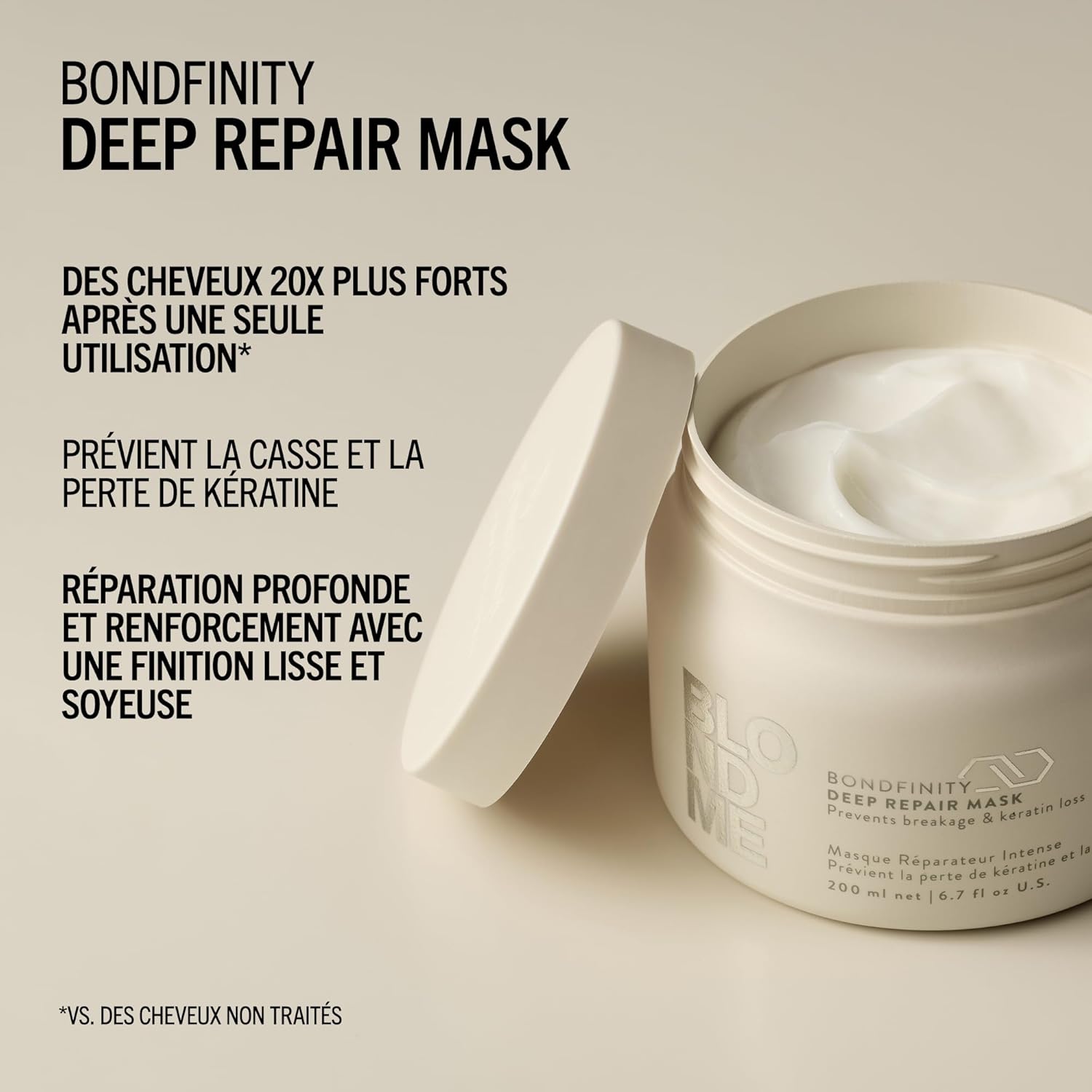 Schwarzkopf Professional BLONDME Bondfinity Deep Repair Mask Masque Capillaire Renforçant Créer Des Liaisons Lissage Et Protection Des Cheveux Poreux Hydratant Et Adoucissant 200 ml