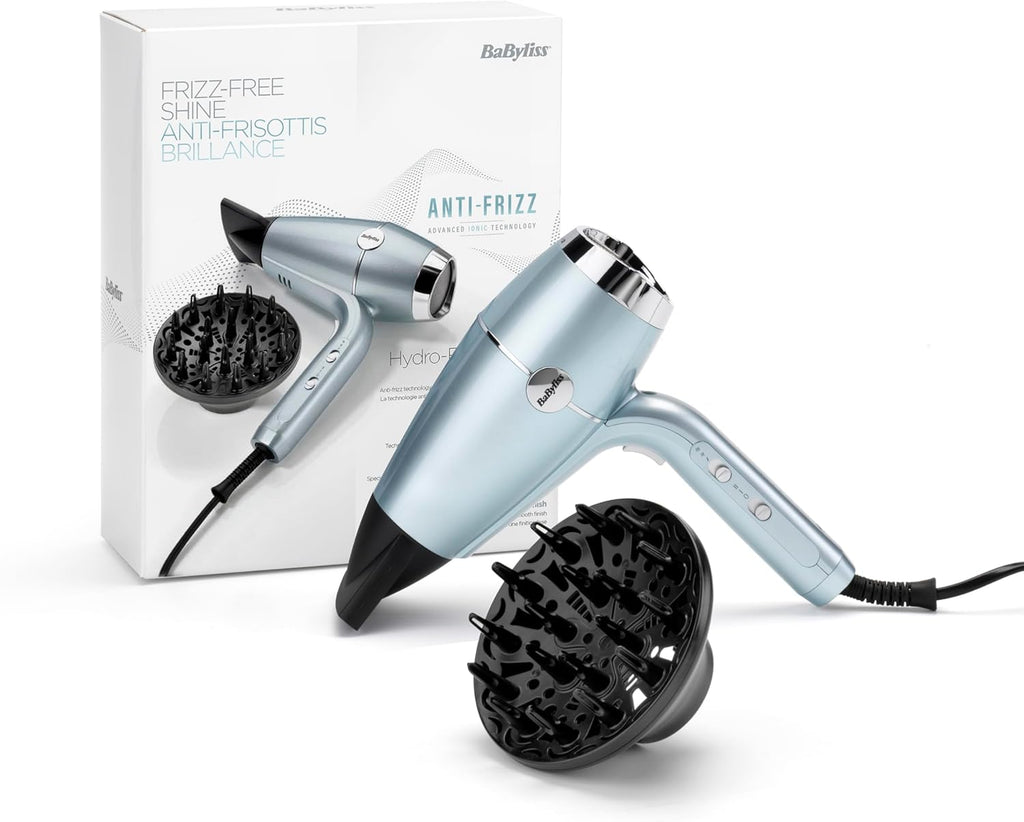 BaByliss - D773DE - Sèche-cheveux Hydro-Fusion - 2100W- Brushing digne d'un coiffeur - Fonction ionique pour des cheveux hydratés & protégés - Résultat brillant & soyeux, longue tenue