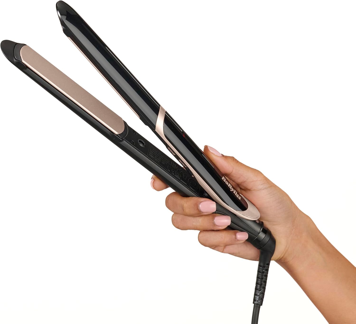 BaByliss Lisseur Cheveux Super Smooth- Technologie ionique anti-frisottis, Tapis thermorésistant, Plaques en céramique pour un lissage parfait, Chauffe ultra-rapide, Températures de 140-235°C, ST393E