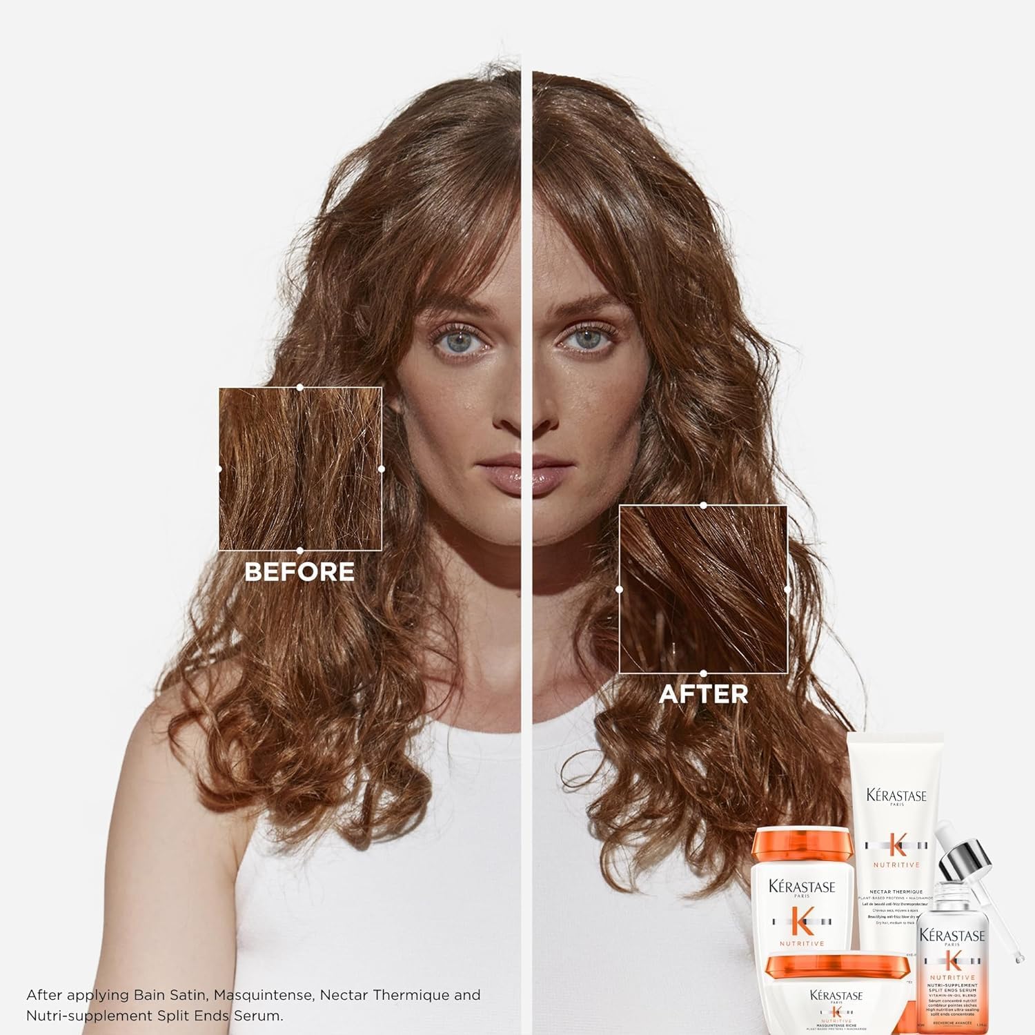 KERASTASE Nutritive - Bain Satin - Shampoing Riche en Nutriments Essentiels - Redonne Souplesse & Brillance - Formule Innovante aux Protéines Végétales et à la Niacinamide - Sans Sulfate