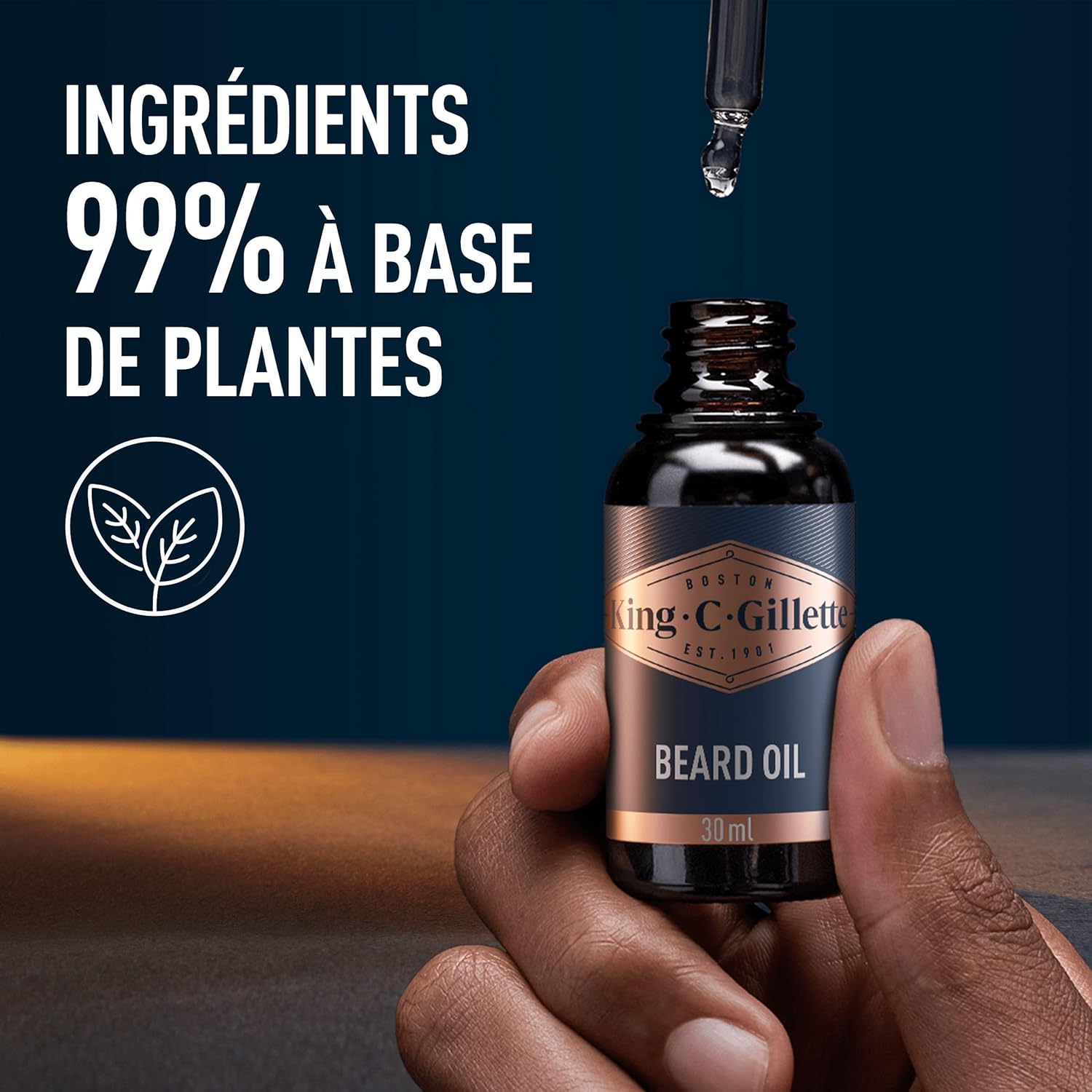 King C. Gillette Huile A Barbe Homme Avec Des Notes De Bois De Santal, Cèdre, Bergamote, Cardamome, Mandarine, Adoucit Et Hydrate, Etape D’Entretien Pour Tous Les Types De La Barbe, 30ml