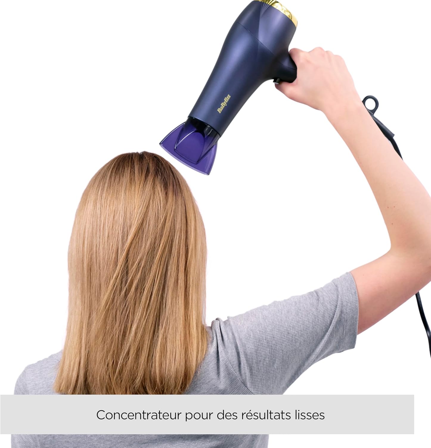 BaByliss Sèche-cheveux Midnight Luxe - Puissance de 2300W, Fonction ionique anti-frisottis, Séchage rapide, Professionnel et léger, 3 réglages de température & 2 réglages de vitesses, 5781PE