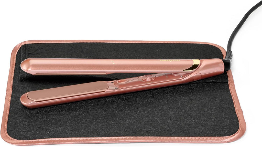 BaByliss Lisseur Cheveux Rose Gold - Plaques en Céramique, Multi-voltage, Utilisation universelle, Chauffe ultra-rapide en 15 sec, 3 réglages de température jusqu'à 235°C, 2598PE