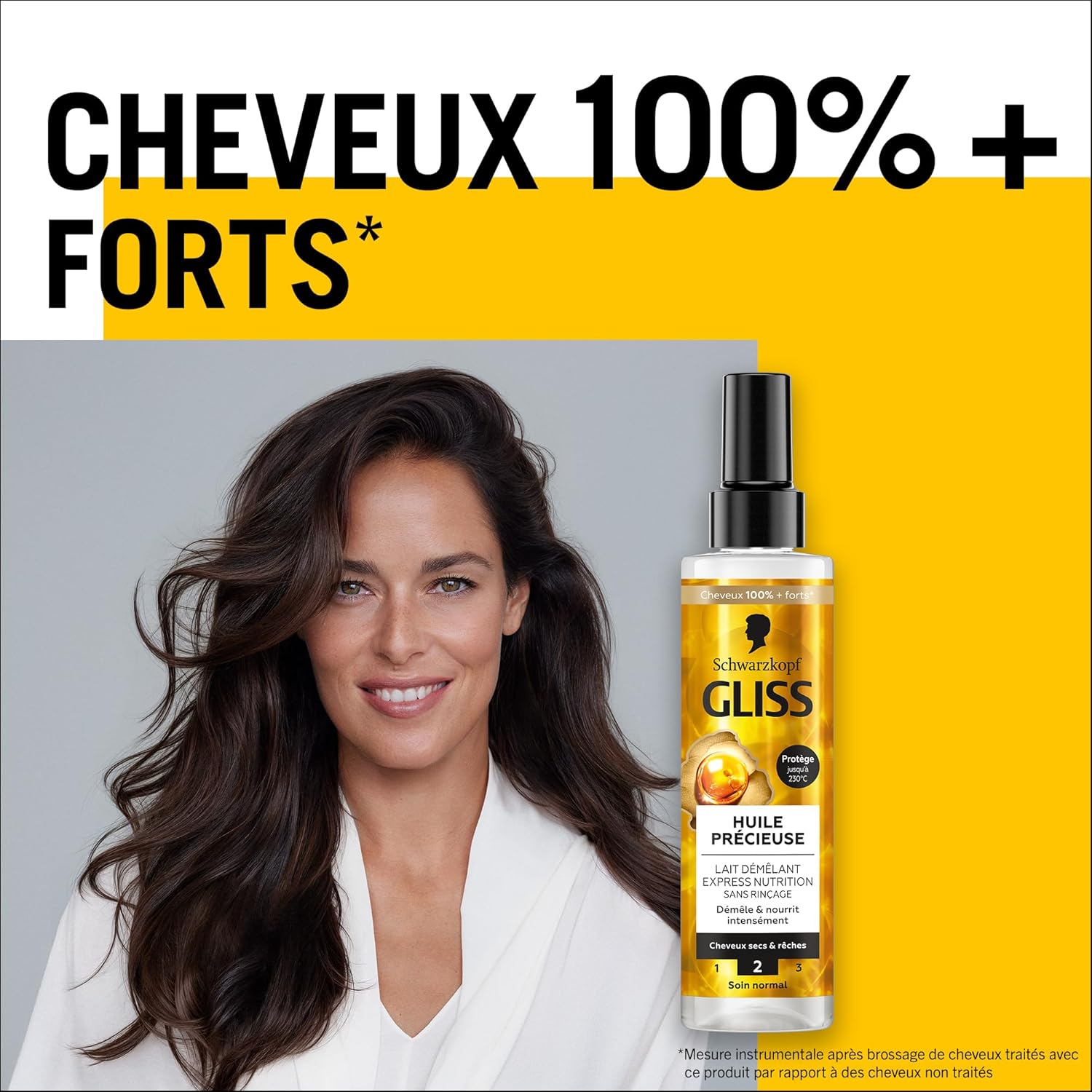 Schwarzkopf - GLISS - Lait Démêlant Express - Huile Précieuse - Nutrition - Protège jusqu'à 230°C - Démêle & Nourrit Intensément - Cheveux Sec & Rêche - Soin Normal - Sans Rinçage - 200ml