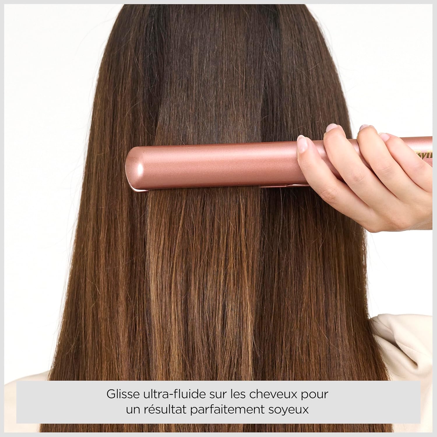 BaByliss Lisseur Cheveux Rose Gold - Plaques en Céramique, Multi-voltage, Utilisation universelle, Chauffe ultra-rapide en 15 sec, 3 réglages de température jusqu'à 235°C, 2598PE