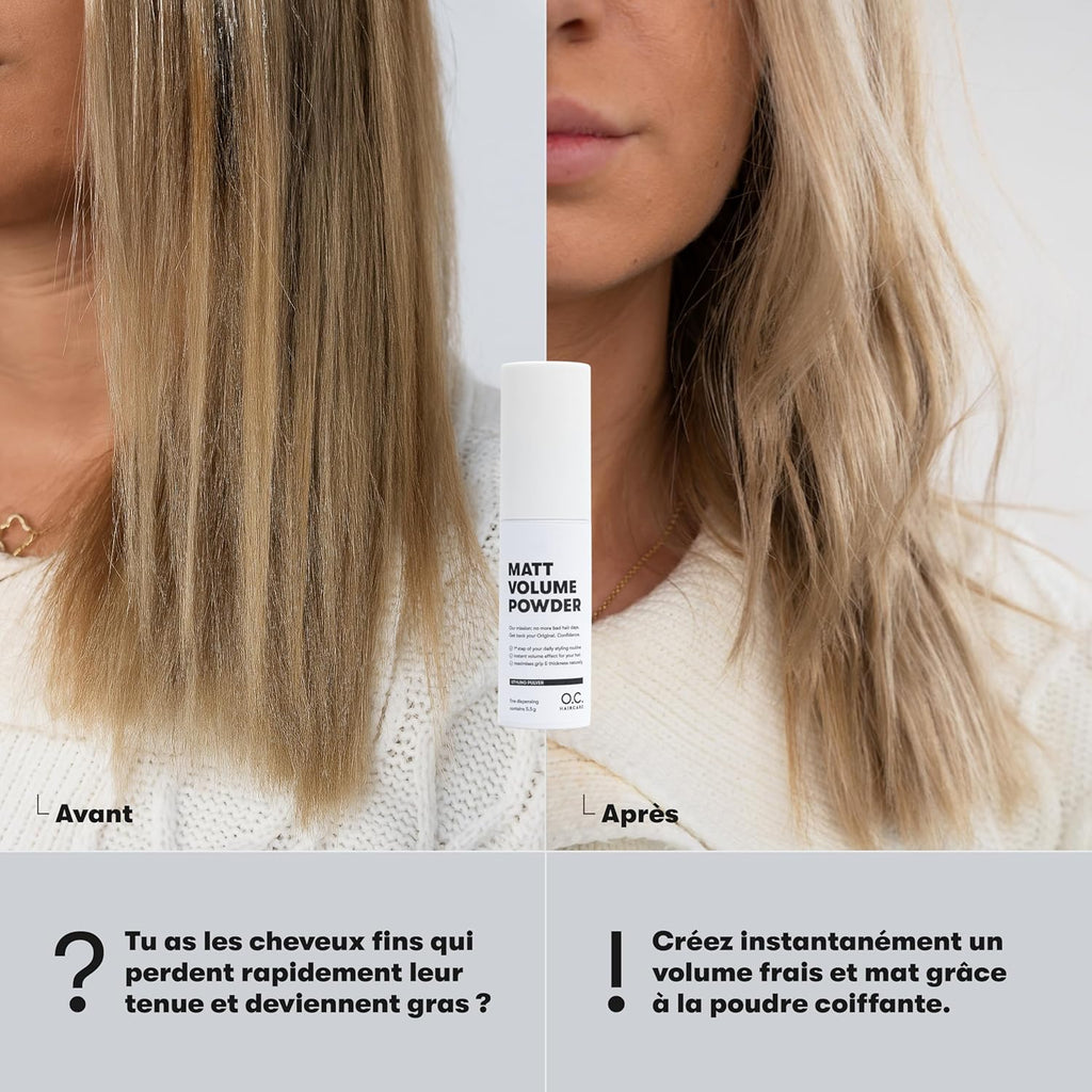 Poudre coiffante - Poudre pour cheveux fins & délicats - avec EFFET MATTE - coiffante pour une stabilité maximale - recommandée par les plus grands salons (11 g (Lot de 2))